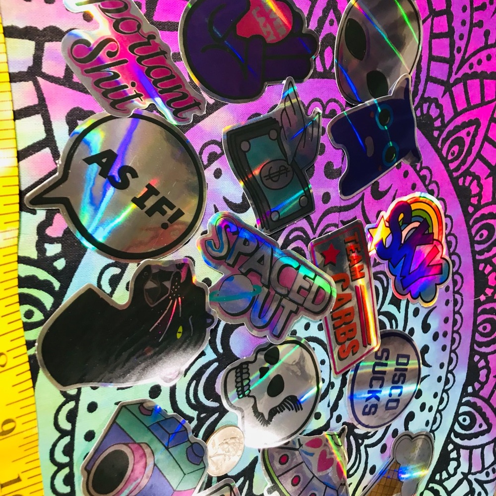 Metallic Flower Prismatic Reflective Single Decor Sticker - Picture 7 of 10